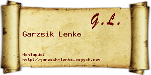 Garzsik Lenke névjegykártya